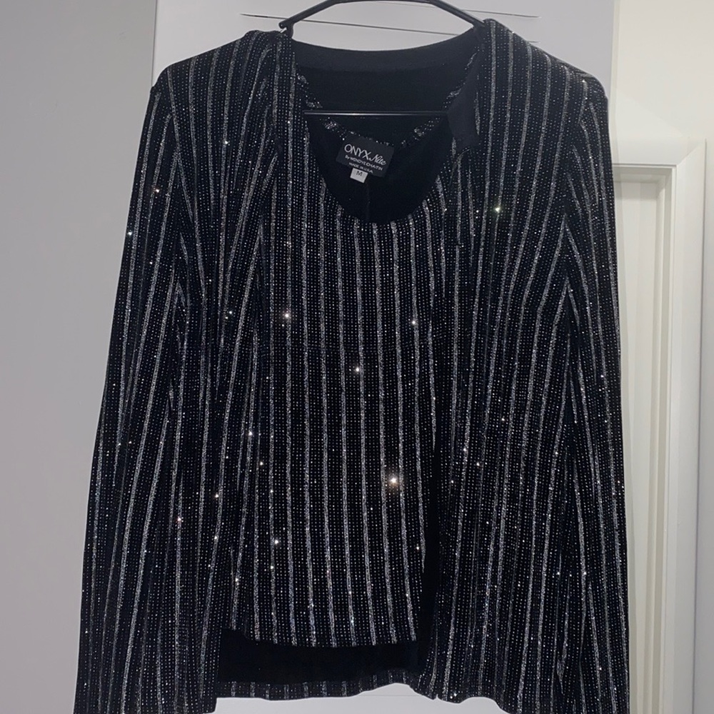 Onyx Nite by Wendye Chaitin 2Pc Top & Cardigan Set